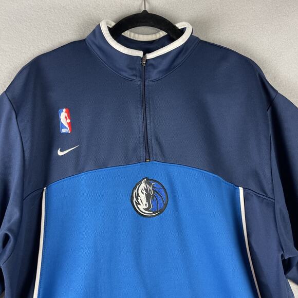 Nike Team Vintage Y2K NBA Dallas Mavericks Blue 1/4 Zip Pullover Mens XL - Picture 2 of 16